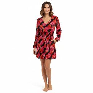 *Rose & Olive Black Red V-Neck Sleeveless Mini Dress – Women’s Size S